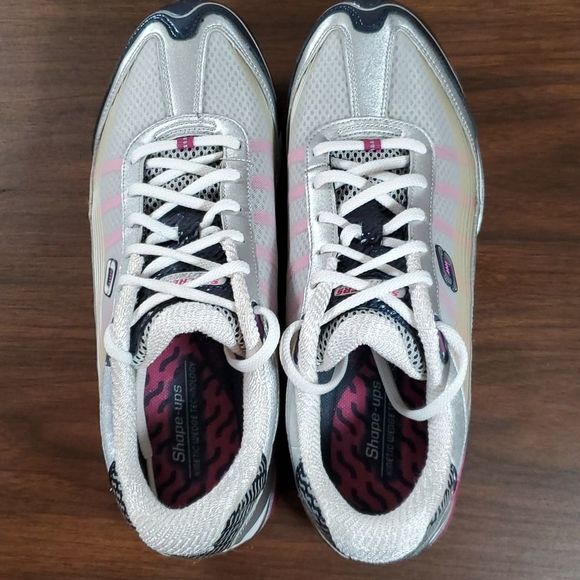 Skechers Shape Ups 12371 Fitness Toning Exercise Walking Balance Shoes 10 Gr/Pnk - Picture 6 of 11